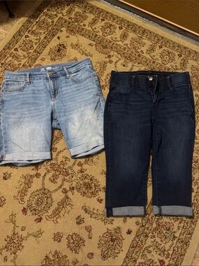 Light Wash and Dark Indigo Denim Shorts Duo — Women's Jean Shorts